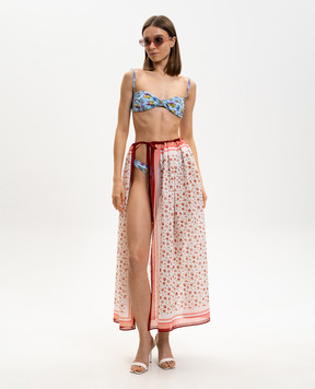 Dolce&Gabbana White pareo with floral print O4A05JON0DO