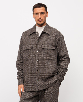 Dolce&Gabbana Brown alpaca wool check shirt G5MM6TFQMKD