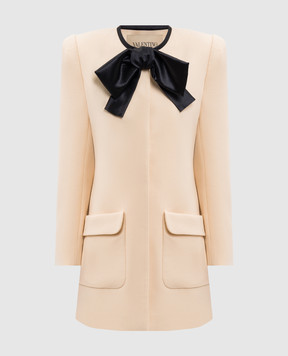 Valentino Beige wool coat with appliqué 8B0CJ4529Q0