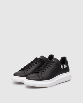 Alexander McQueen Black Oversized Leather Sneakers 553680WIAKB