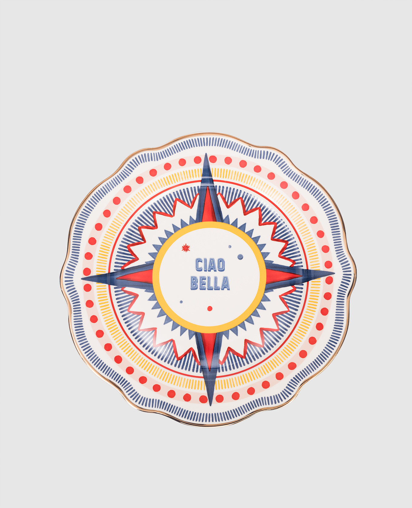 

Ciao Bella white porcelain dinner plate Baci Milano