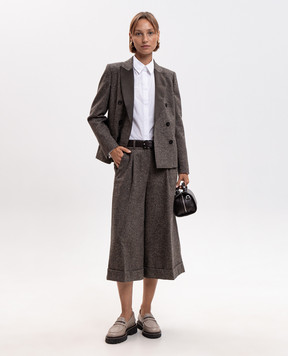 Peserico Brown culottes with wool and silk P04666H04468