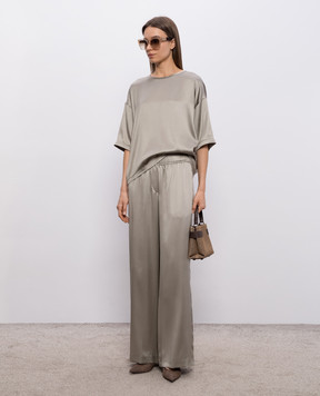 Brunello Cucinelli Khaki blouse with silk M0C59DZ310