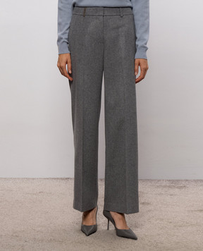 Peserico Gray wool and cashmere pants P0404406718