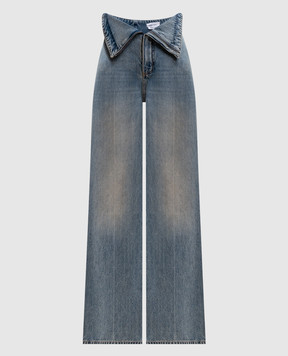 Alexander McQueen Blue flared jeans with cuffs 857092QMAD0