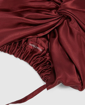 Dore & Rose Burgundy silk sleep cap PREMIUMSILKBONNET
