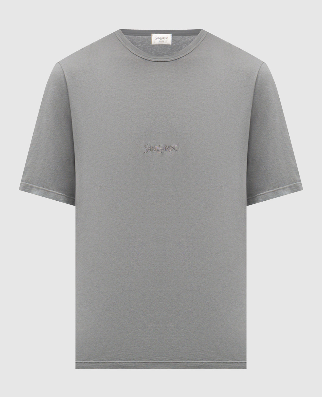 

Grey T-shirt with embroidered logo Saint Laurent