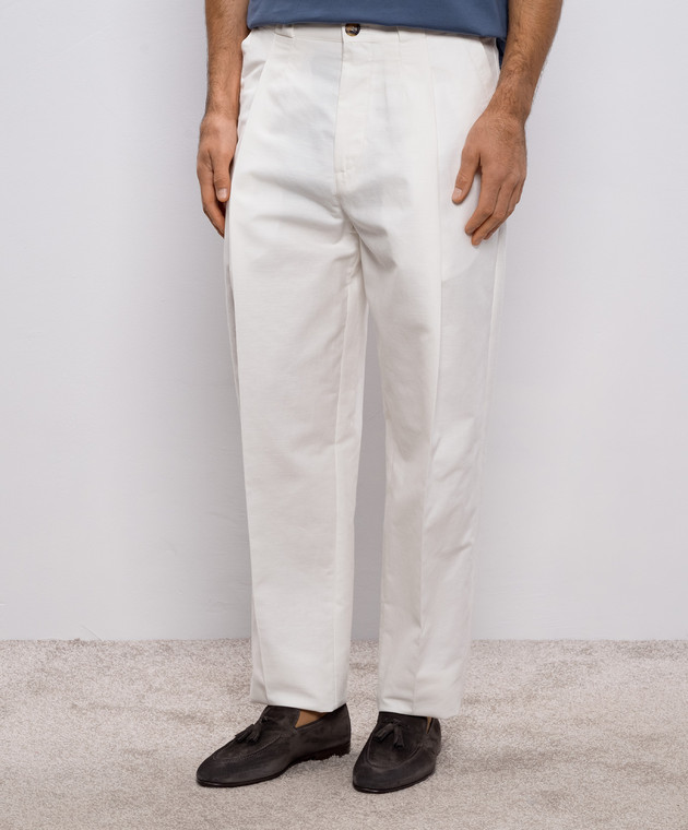 Brunello Cucinelli - White linen pants MH262F1130 - shop with