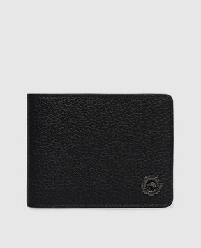 Stefano Ricci Black leather wallet with metal emblem PP301GUVD