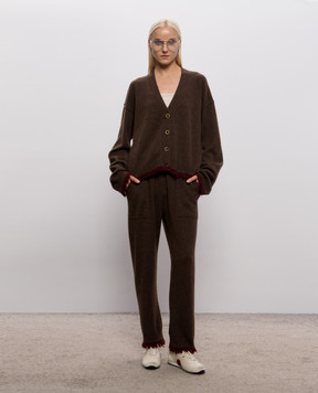 UMA WANG Brown cashmere pants UK7158