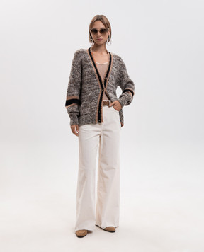 Momoni Orvan brown cardigan with wool MOKN02271MO