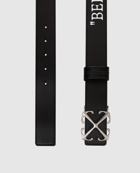 Off-White Black Arrow leather belt with print OMRB14GC99LEA001