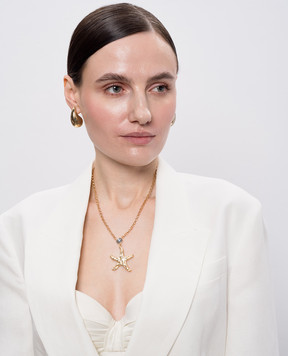 Oceanus Pearl Drop Starfish Gold Chain PEARLDROPSTARFISH