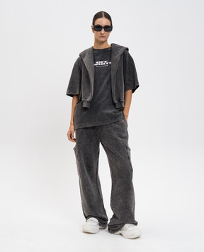 Off-White Xerox Star Grey T-Shirt with Frayed Effect 2AA134F25JER001