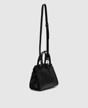 Gianni Notaro Black crocodile-embossed leather bag 414COCCONIKEL