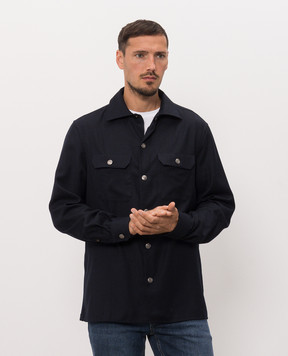 Brunello Cucinelli Navy blue wool shirt MY6660721