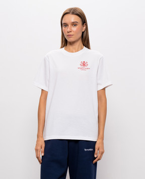 Sporty & Rich White T-shirt with SR Hotel print TO11985276WH01