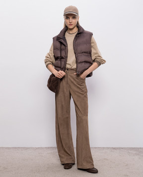 Brunello Cucinelli Beige cashmere sweater with monil chain M12244410P