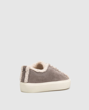 Inuikii Gray suede sneakers with fur 10010010242