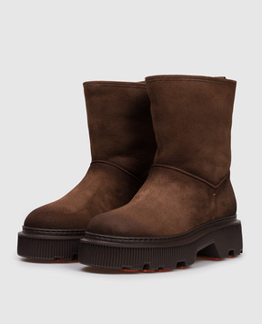Santoni Brown suede boots WTCW71965GA2ARYH