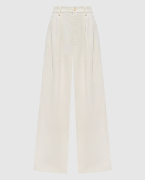 UMA WANG Beige palazzos with linen UW3017