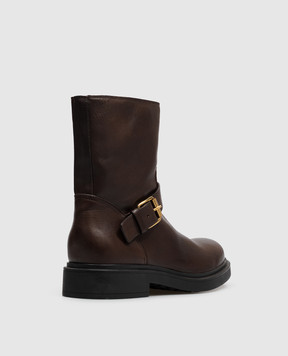 AGL Loren brown leather boots LORENBIKERSMOKKA