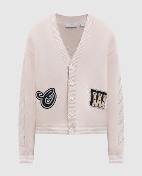Off-White Beige cardigan with stripes 44MHB019S26K001