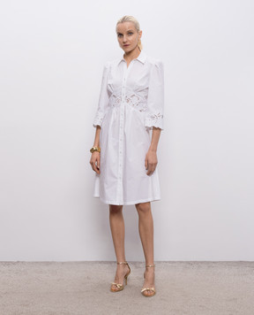 Twinset White shirt dress with broderie embroidery 261TT2034
