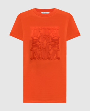 Max Mara GIOVANE orange T-shirt with monogram embroidery MXMGIOVANE