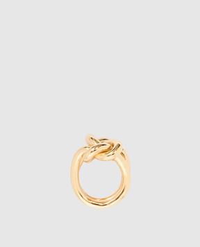 Reco Golden ring with textured knot AN308