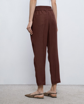 Brunello Cucinelli Brown linen pants MH126P7197