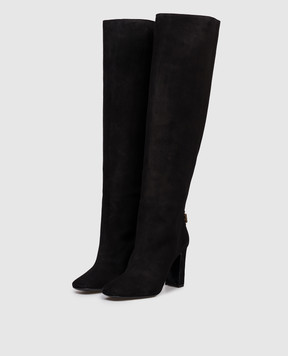 Dolce&Gabbana Black suede boots with logo CU1218A1275