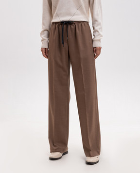Peserico Brown wool pants P0454902660