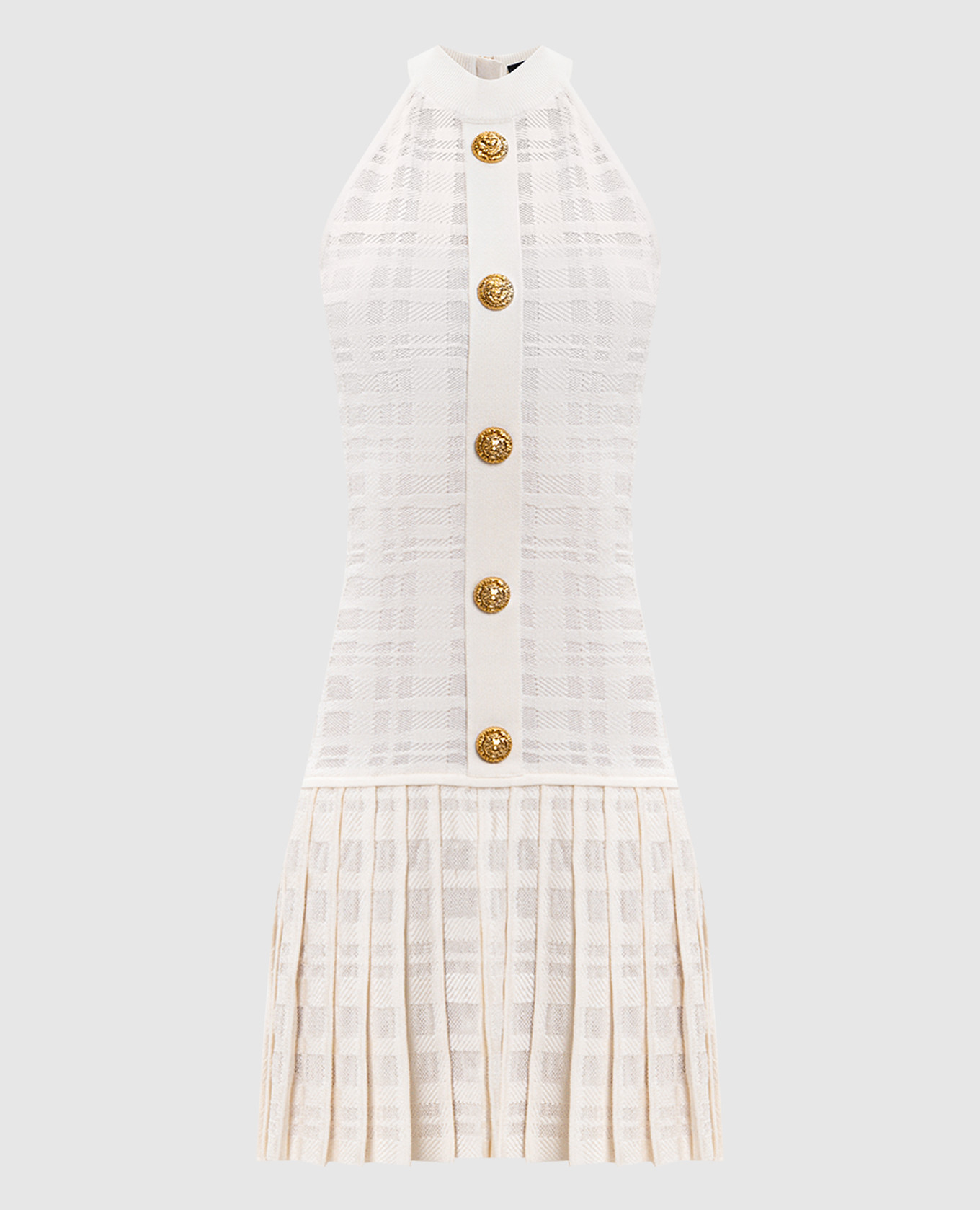 White mini dress with pleating