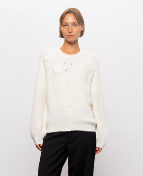 Twinset Ivory cardigan with appliqués 262TT3192