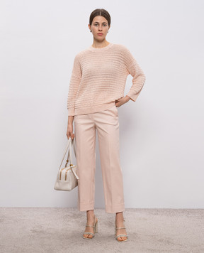 Peserico Beige openwork jumper S99121F0509110