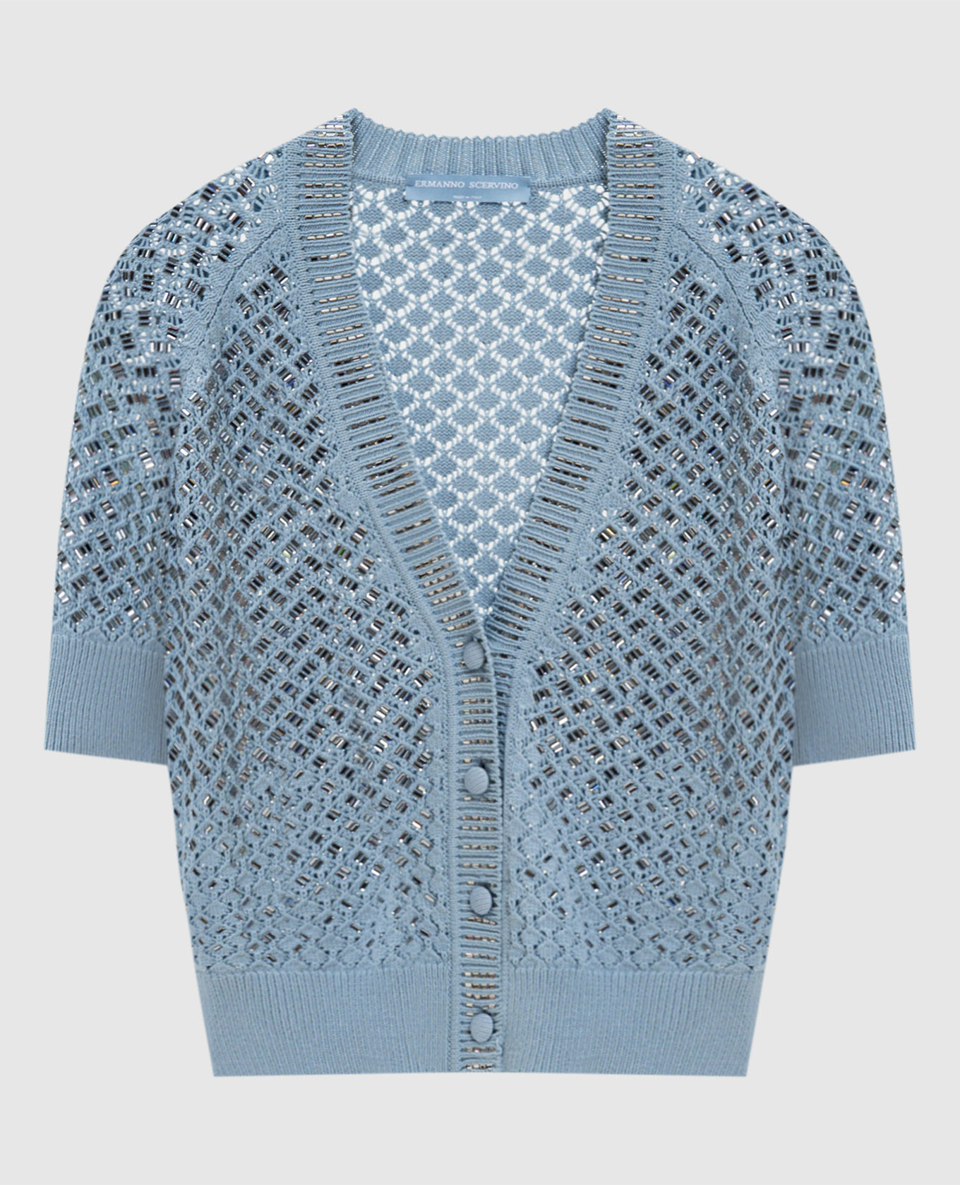 

Blue cardigan with crystals Ermanno Scervino, Light blue