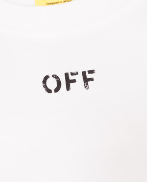 Off-White Children's white T-shirt with logo print 44BAA002S26J006