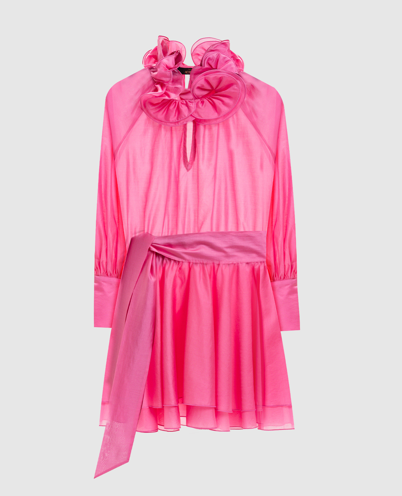 Pink mini dress with ruffles