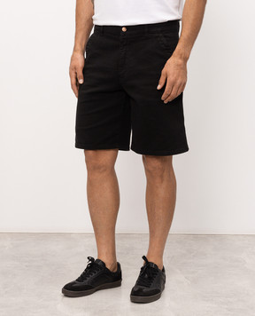 Officina 36 Black denim shorts 0272400000