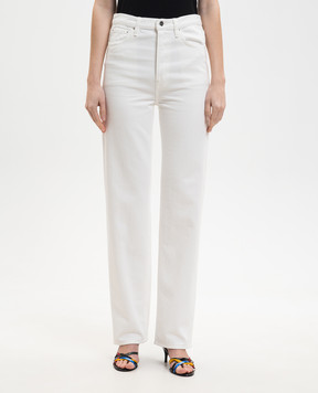 Toteme White jeans with logo patch 241WRB1046FB0083