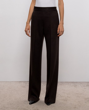 Agnona Brown wool and cashmere pants T71203YYD708