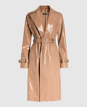 Dolce&Gabbana Brown patent trench coat F0W3WTFUSW7