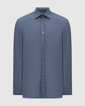 Stefano Ricci Blue shirt with linen MC007956R1964