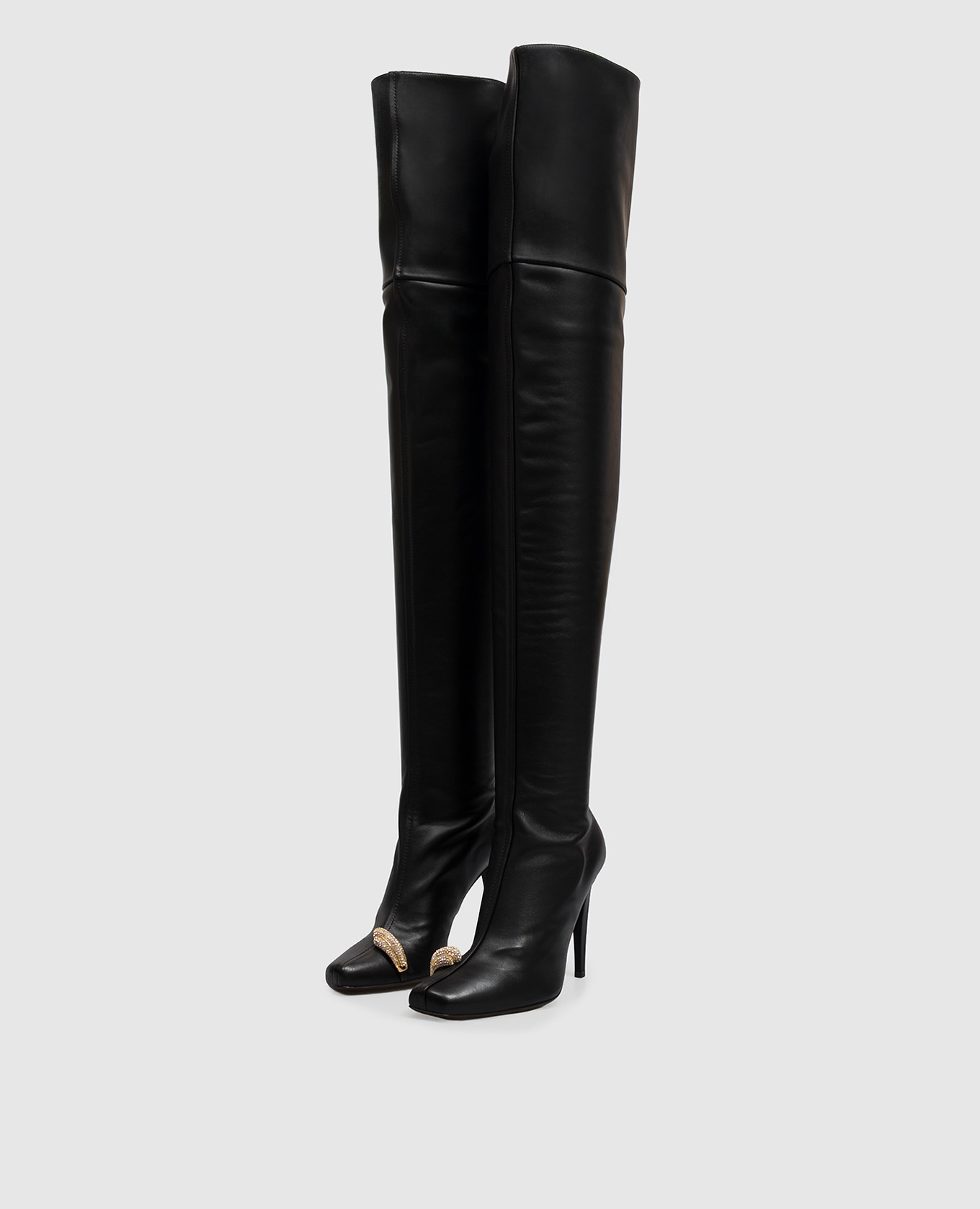 Black leather over the knee boots ENIGME Giuseppe Zanotti 2