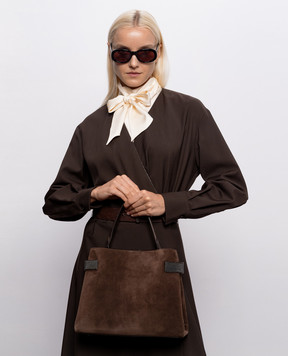 Brunello Cucinelli Brown suede bag with monil chain MBDLD2503P