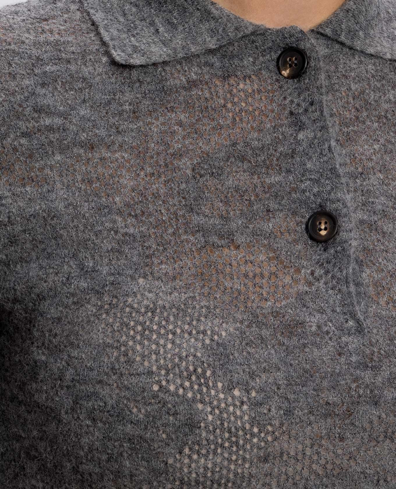 

Gray patterned silk and wool top Brunello Cucinelli, Grey