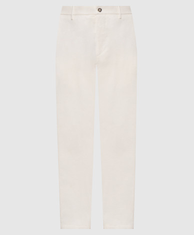 Pantaloni di velluto a coste color avorio