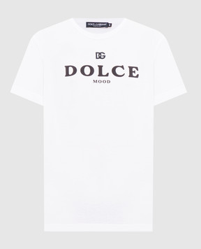 Dolce&Gabbana White T-shirt with logo print F8W56ZFU7EQ