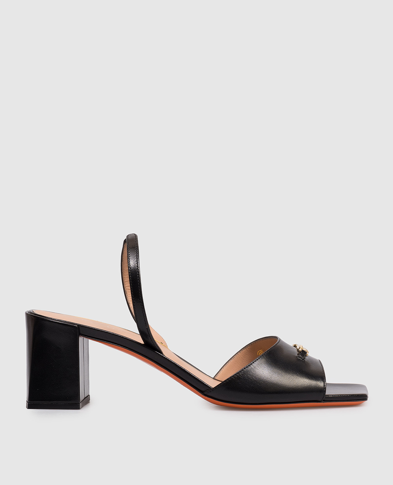 

Black leather mules Santoni